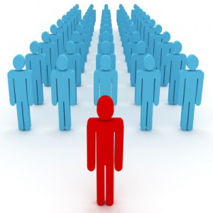 image of single figure standing in front of crowd, representing he is in front with seo