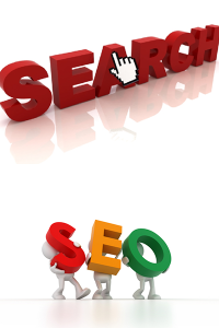 image of the words search seo in various positions